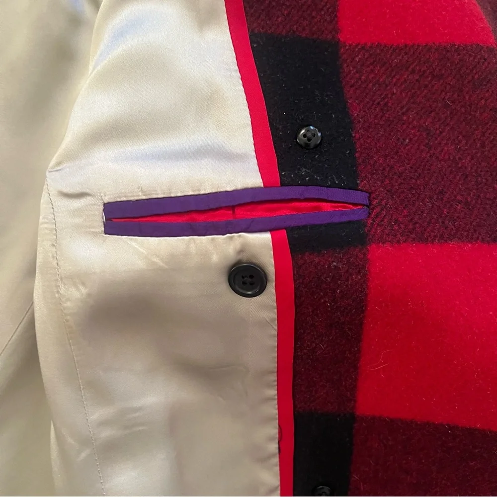 J.Crew Buffalo Check Short Peacoat Wool Red & Black Size 0 - Picture 8 of 11